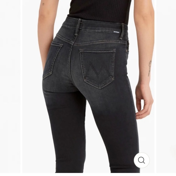 MOTHER HIGH WAISTED LOOKER IN COFFEE TEA OR ME HIGH WAISTED SKINNY STRETCH DENIM - Picture 4 of 15